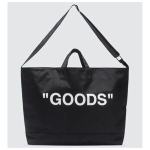 NEW OFF-WHITE Virgil Abloh Quote Goods Tote Bag Black & White